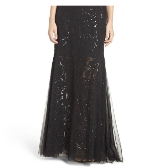 Vera Wang Dress NWT formal black sequin mermaid gown dress 4 - Picture 3 of 15